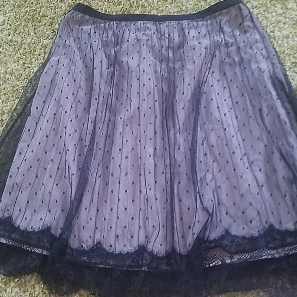 Cream and black lace skirt